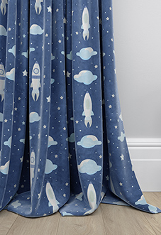 Blast Off, Celestial Blue - Made to Measure Curtains